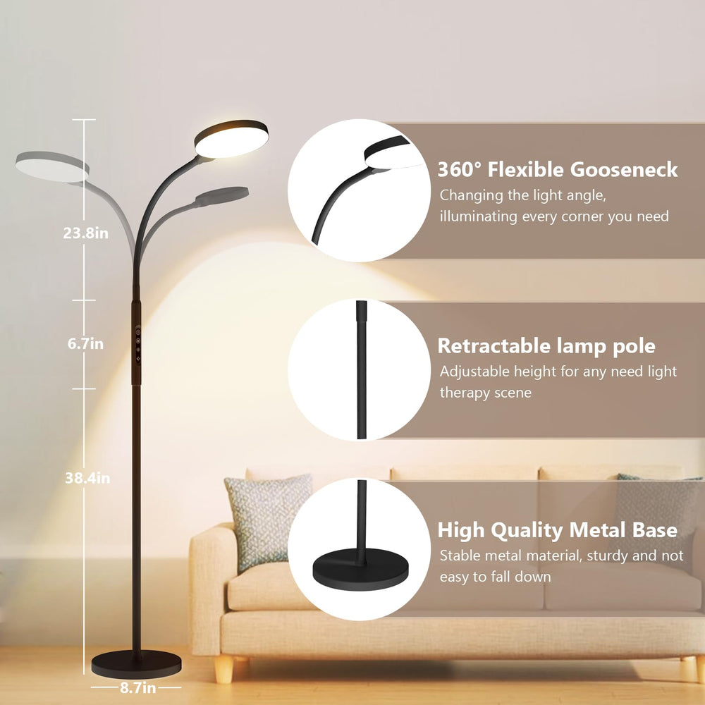 TheDeco lamp showing ten brightness levels for precise lighting.