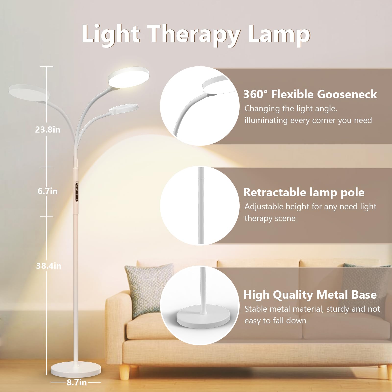 TheDeco lamp's three-in-one design adapts as floor, desk, or clip light