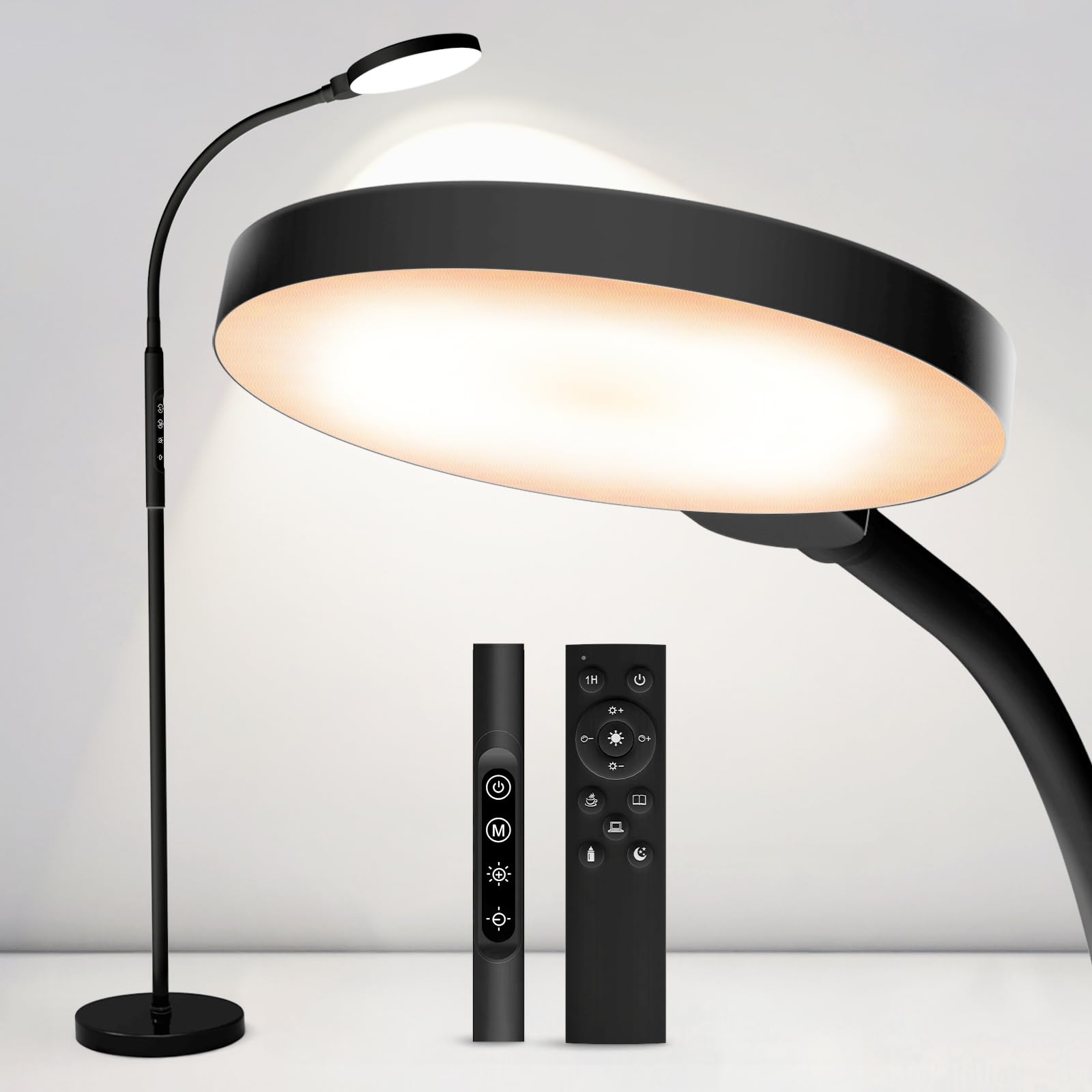 TheDeco Light Therapy Lamp front view with UV-free 11,000 lux for mood support.