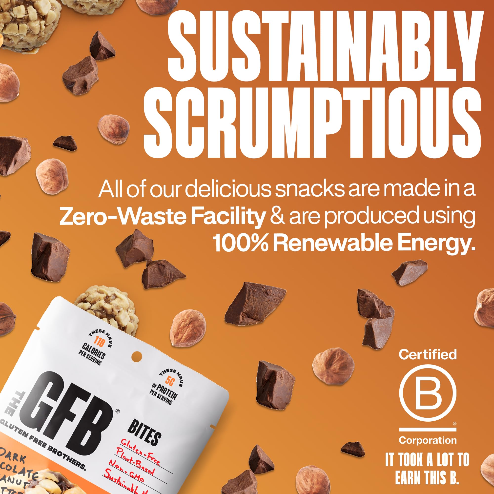 The GFB USA-made bites produced in a zero-waste facility