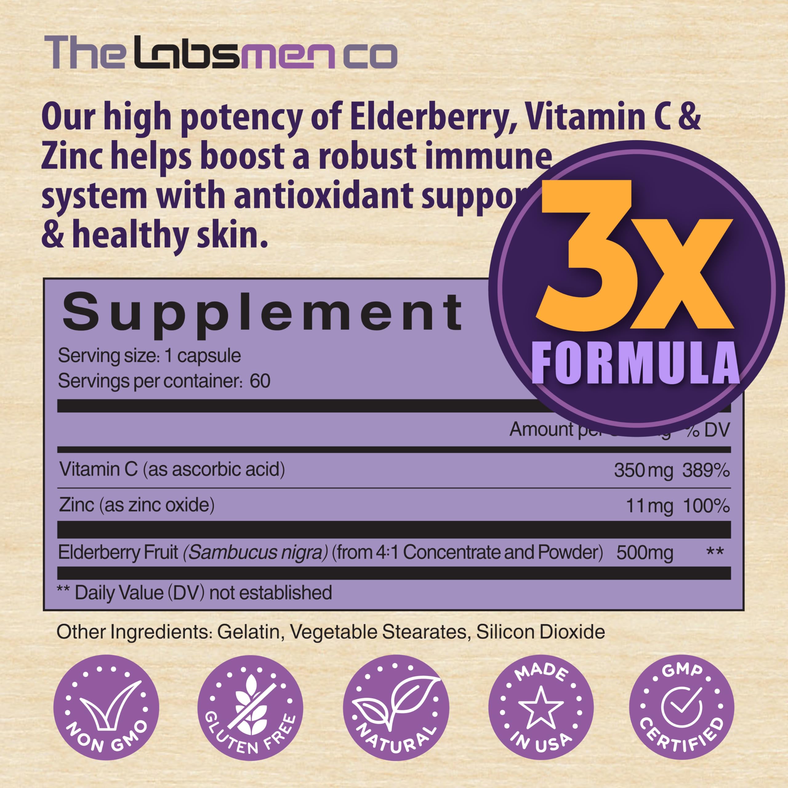 THELABSMENCO Sambucus Elderberry pour shot shows capsule serving