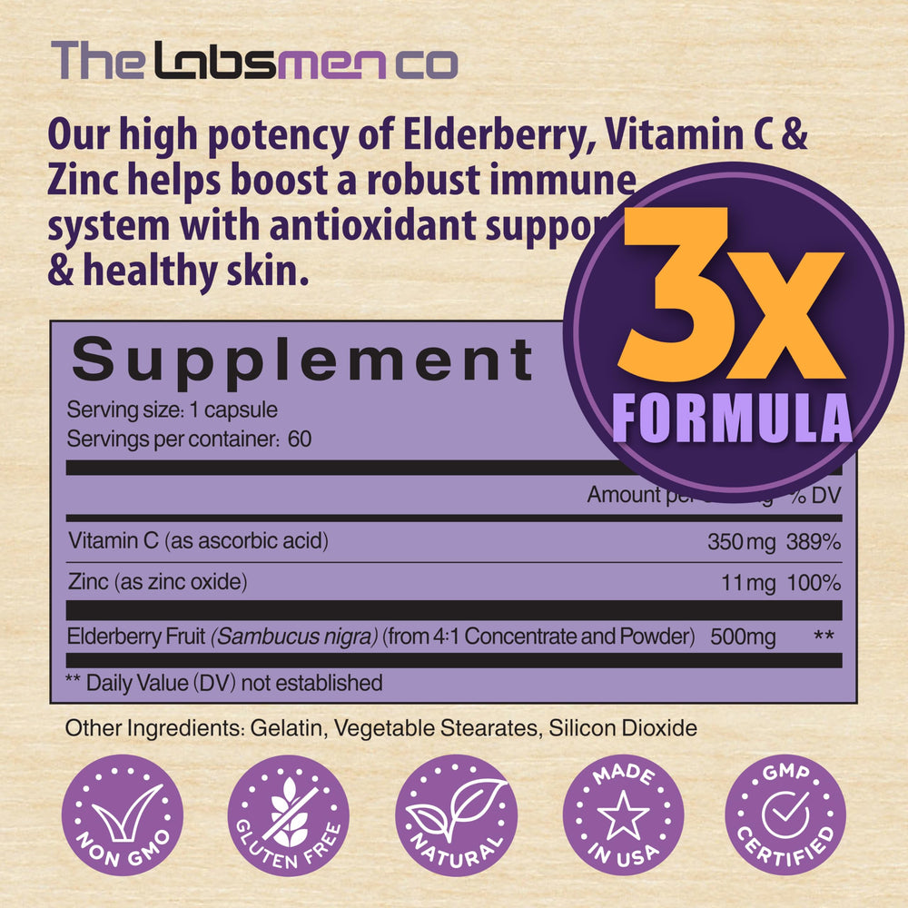 THELABSMENCO Sambucus Elderberry pour shot shows capsule serving