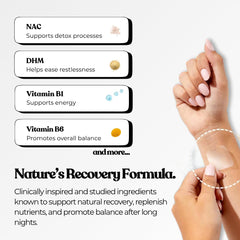The Patch Collection Night Out Patch closeup shows turmeric and NAC ingredients for antioxidant support.