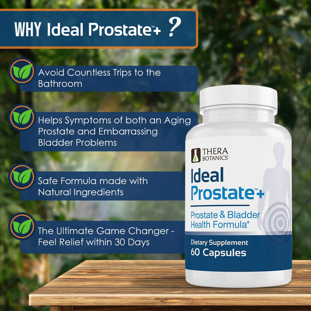 Therabotanics Ideal Prostate Plus bladder support on label, signaling urinary health focus