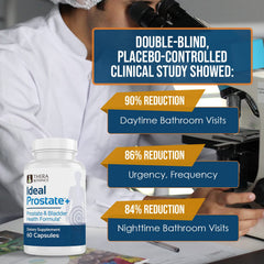 Therabotanics Ideal Prostate Plus capsules close-up, showing convenience for daily use