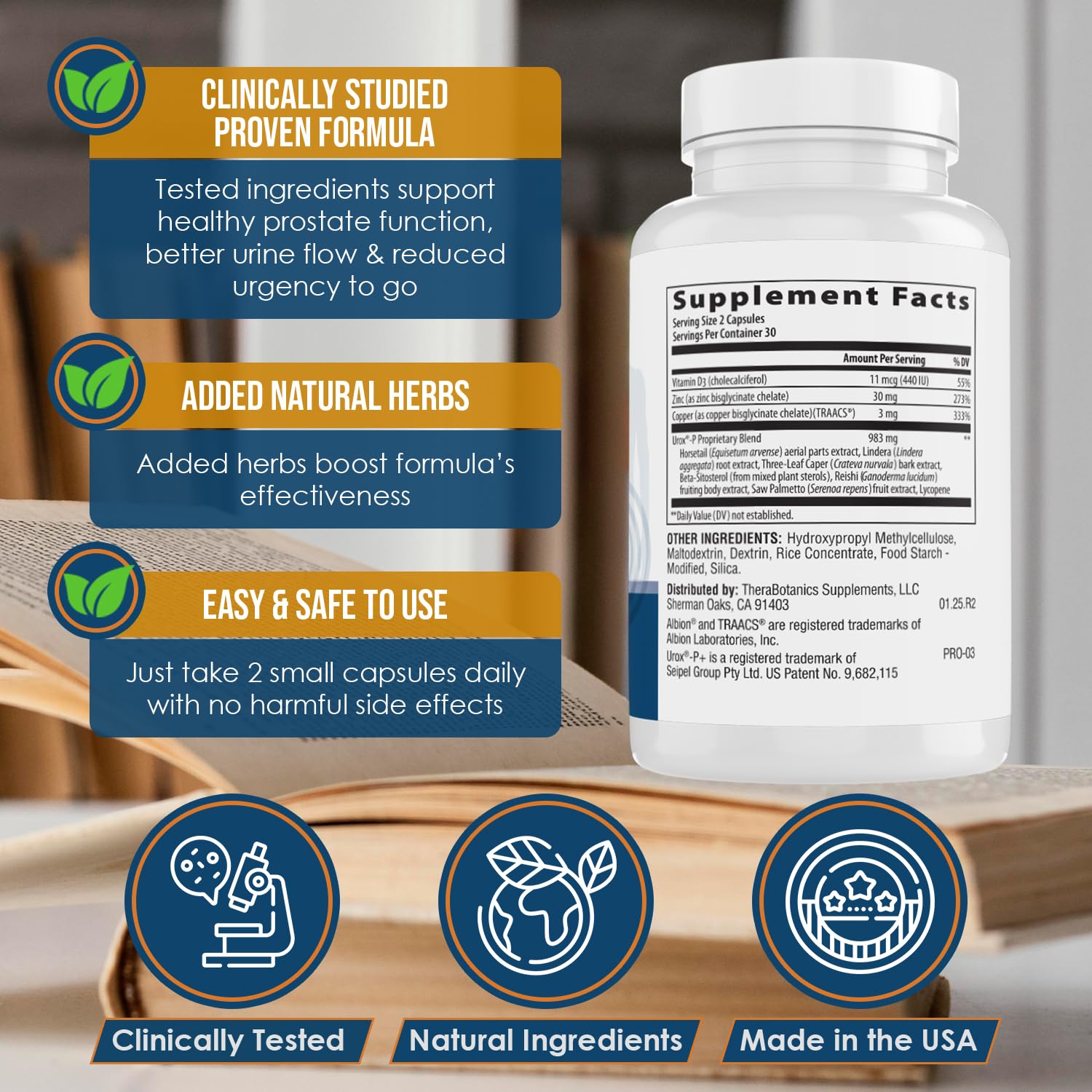 Therabotanics Ideal Prostate Plus Ultra capsules for easy daily use and bladder support