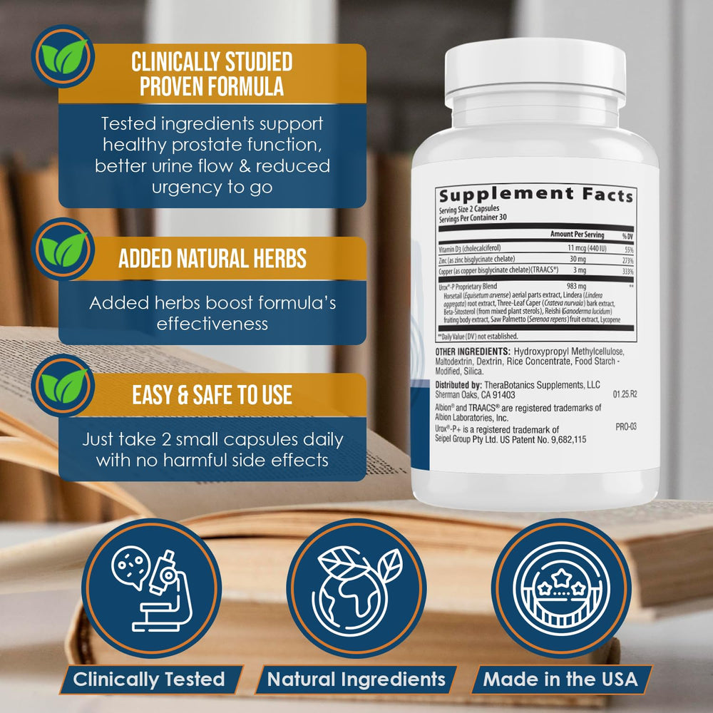 Therabotanics Ideal Prostate Plus Ultra capsules for easy daily use and bladder support