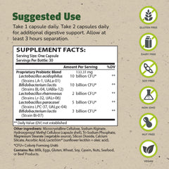 Theralac bottle front view shows group of bottles for daily probiotic routine