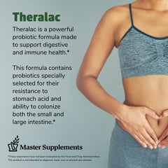 Theralac capsules close-up reveals small capsules for daily support.