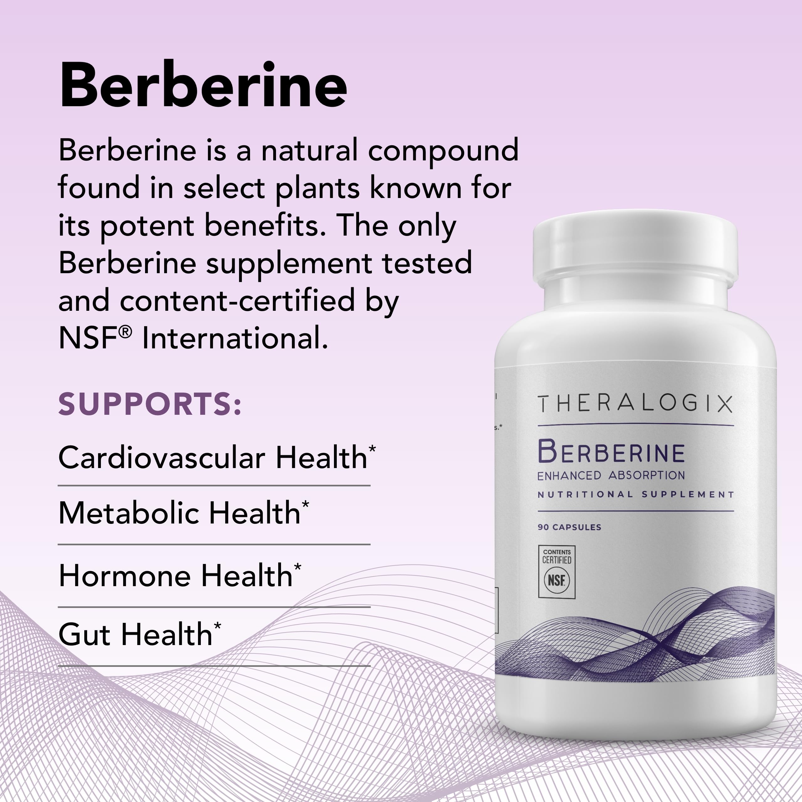 Theralogix Berberine bottle pour illustrating gut-friendly formulation.