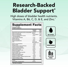 Theralogix Bladder 2.2 bottle back label details ingredients and NSF-certified purity