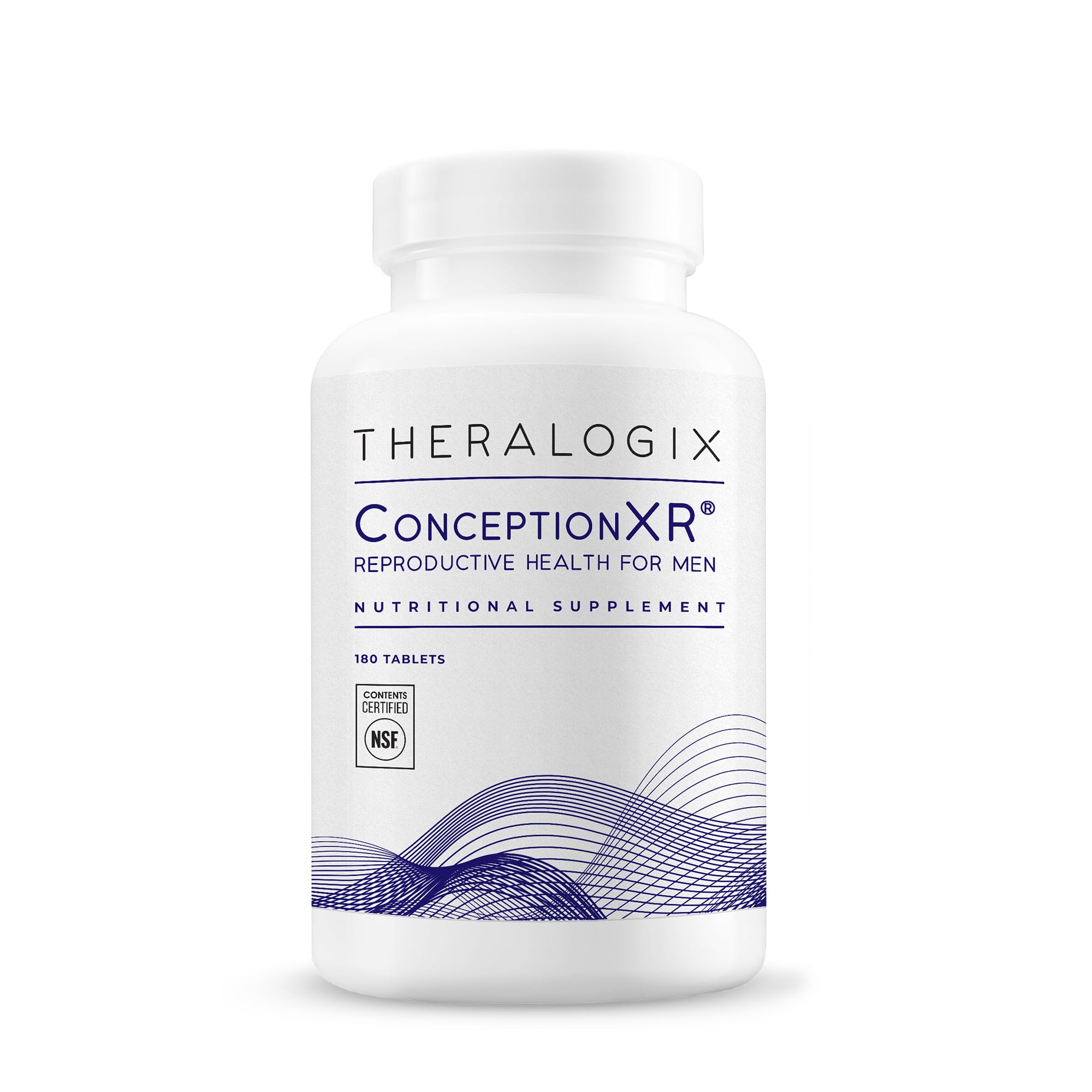 Theralogix ConceptionXR bottle front showing daily male fertility support for family planning