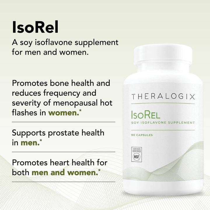 IsoRel bottle on shelf presents a trusted menopause and prostate health option.