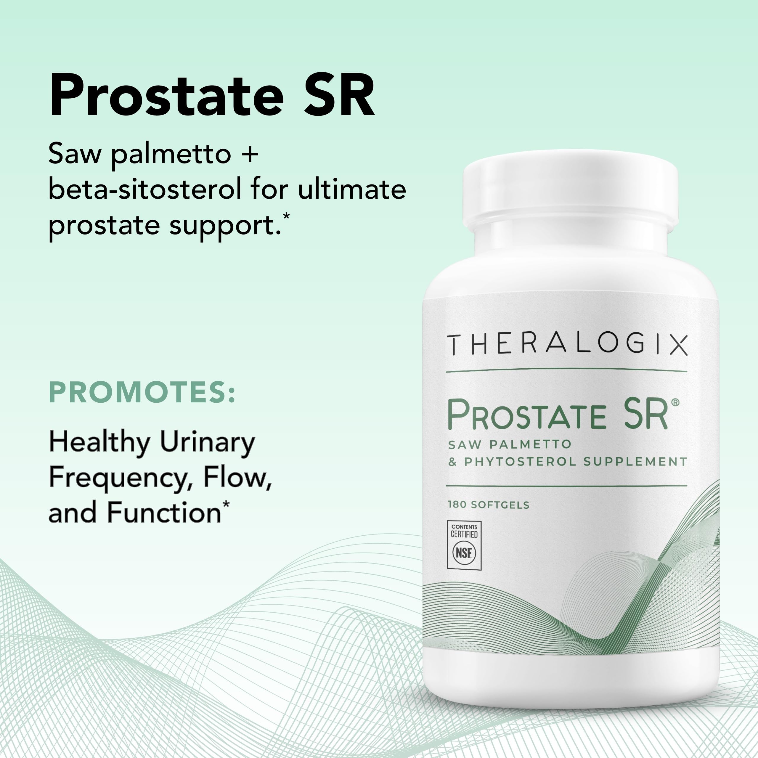 Theralogix Prostate SR NSF-certified seal emphasizing quality and purity.