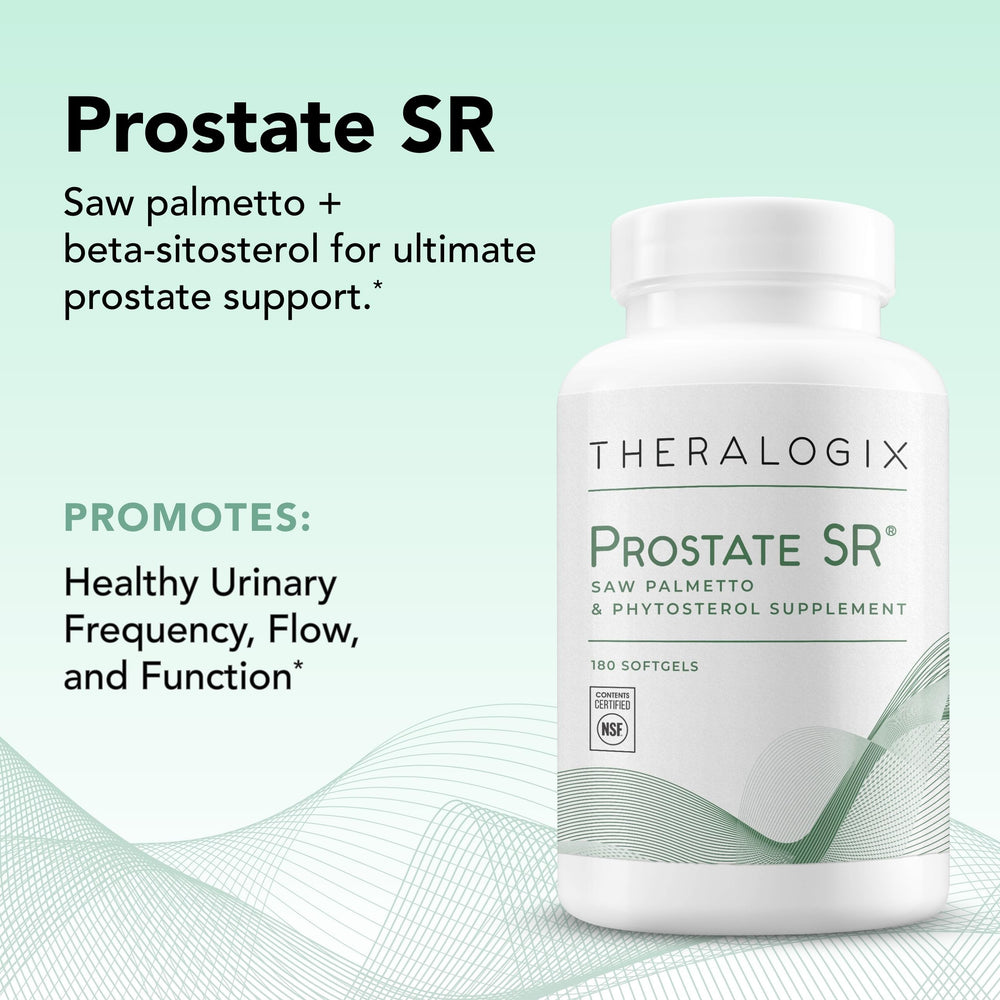 Theralogix Prostate SR NSF-certified seal emphasizing quality and purity.