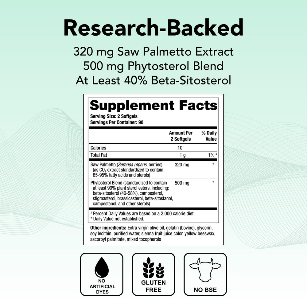 Theralogix Prostate SR softgels arranged in bottle for daily use.