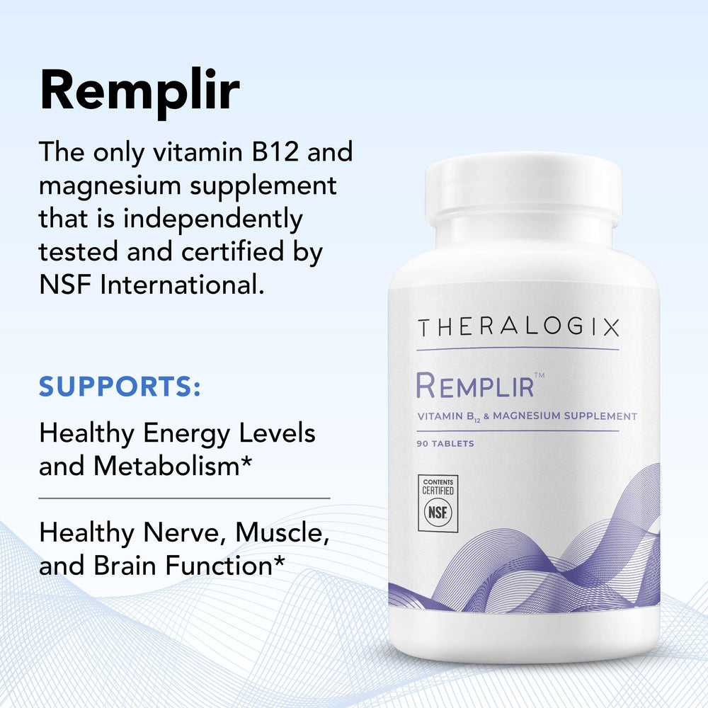Theralogix Remplir packaging and bottle illustrating a complete 90-day supply.