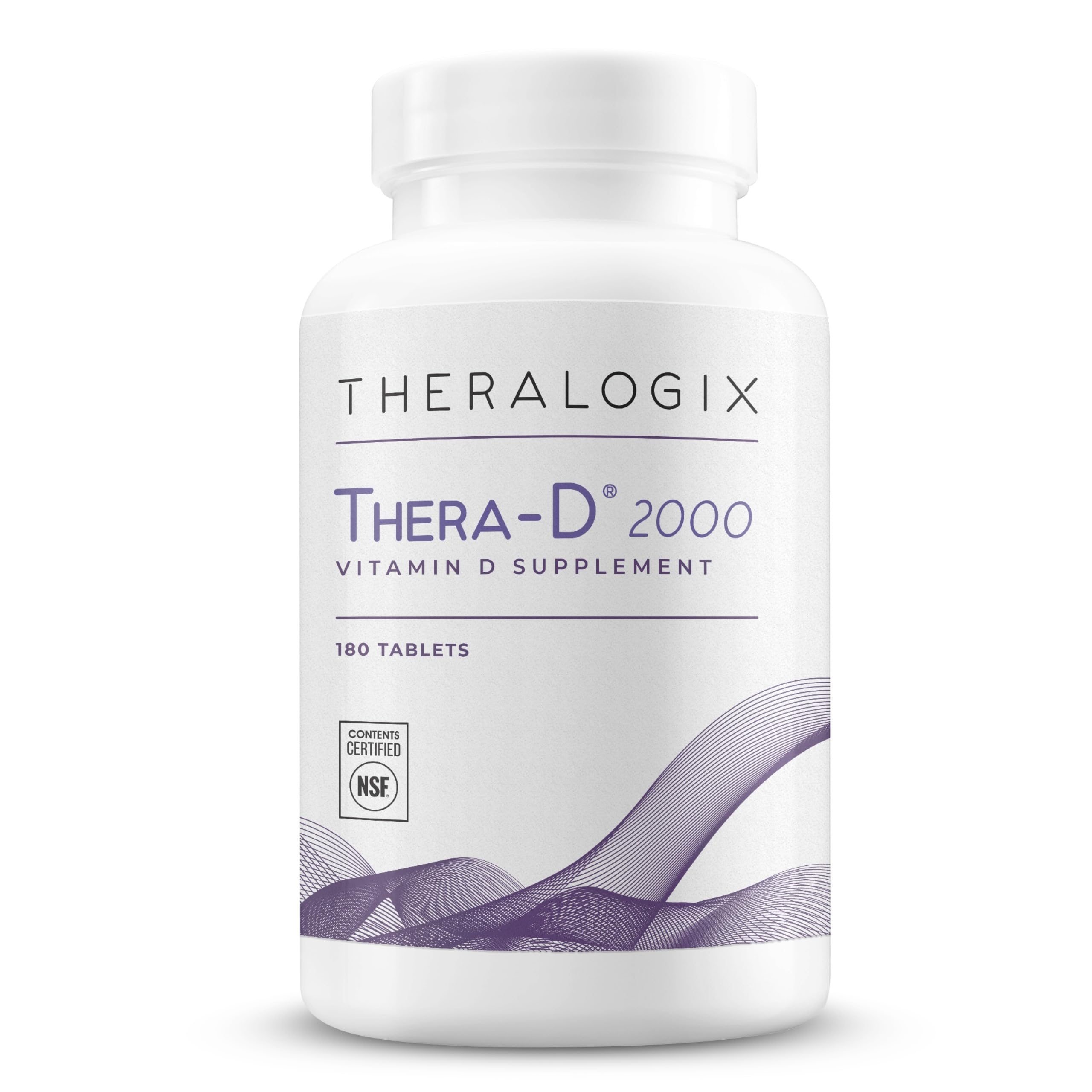 Theralogix Thera-D 2000 D3 tablets in bottle support daily wellness.