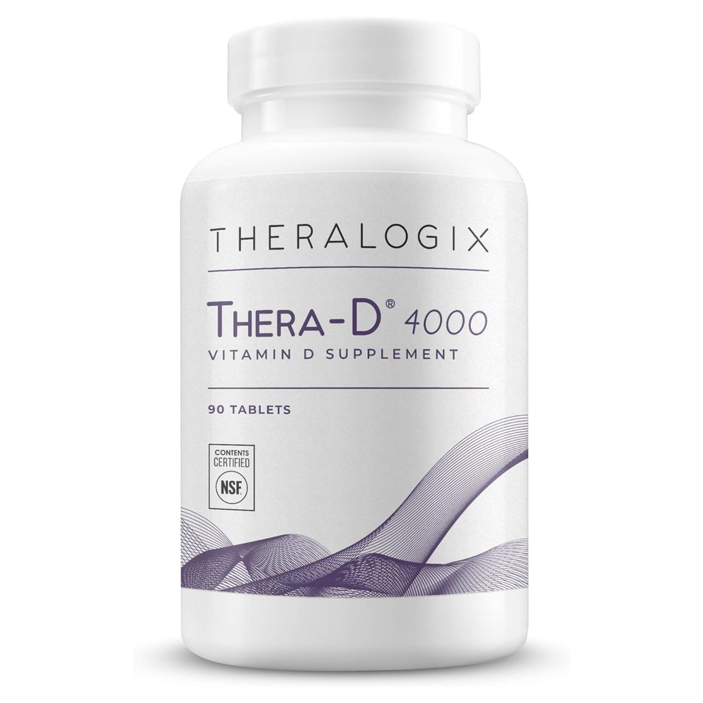 Theralogix Thera-D 4000 bottle with vitamin D3 for daily bone and immune support
