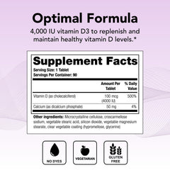 Theralogix Thera-D 4000 tablets close-up highlighting 4,000 IU daily dose