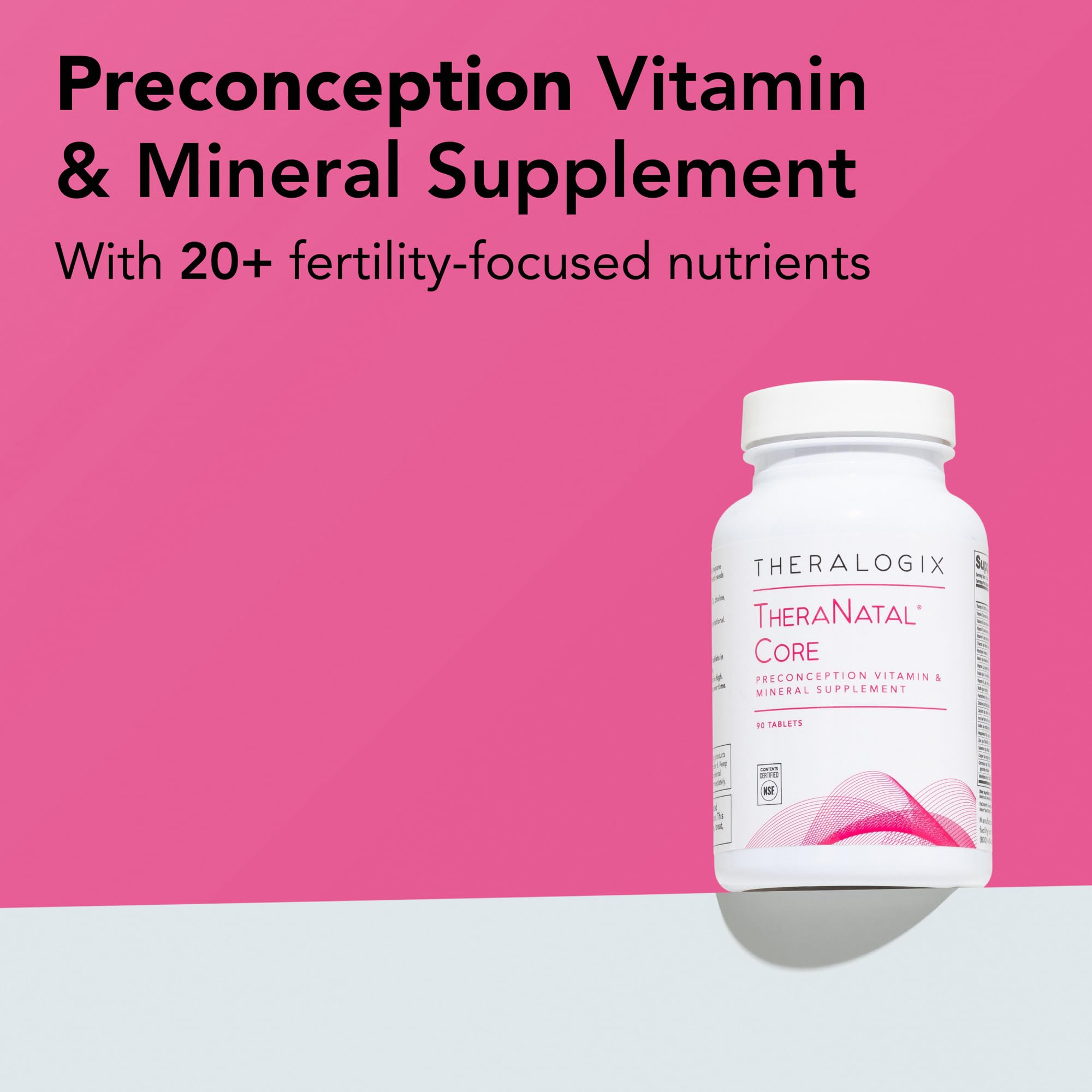 Tablets close-up highlighting the core preconception nutrients