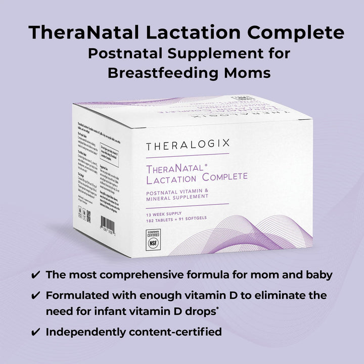 Theralogix TheraNatal NSF-certified label close-up highlights purity and quality.