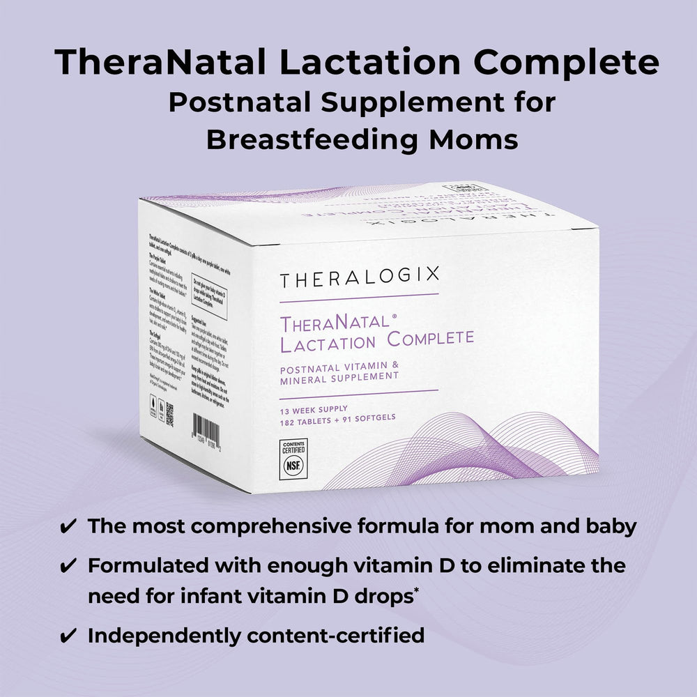 Theralogix TheraNatal NSF-certified label close-up highlights purity and quality.