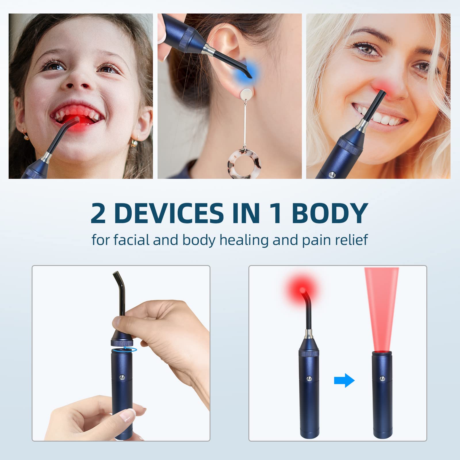 TherapSky red light wavelength panel highlights multi-band LEDs for skin and tissue reach.