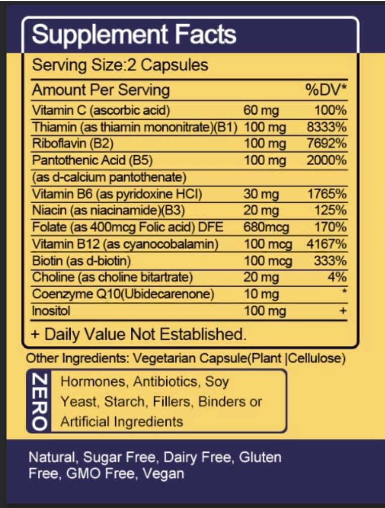 TheraSuva B-Complex softgels closeup highlighting B vitamins for focus