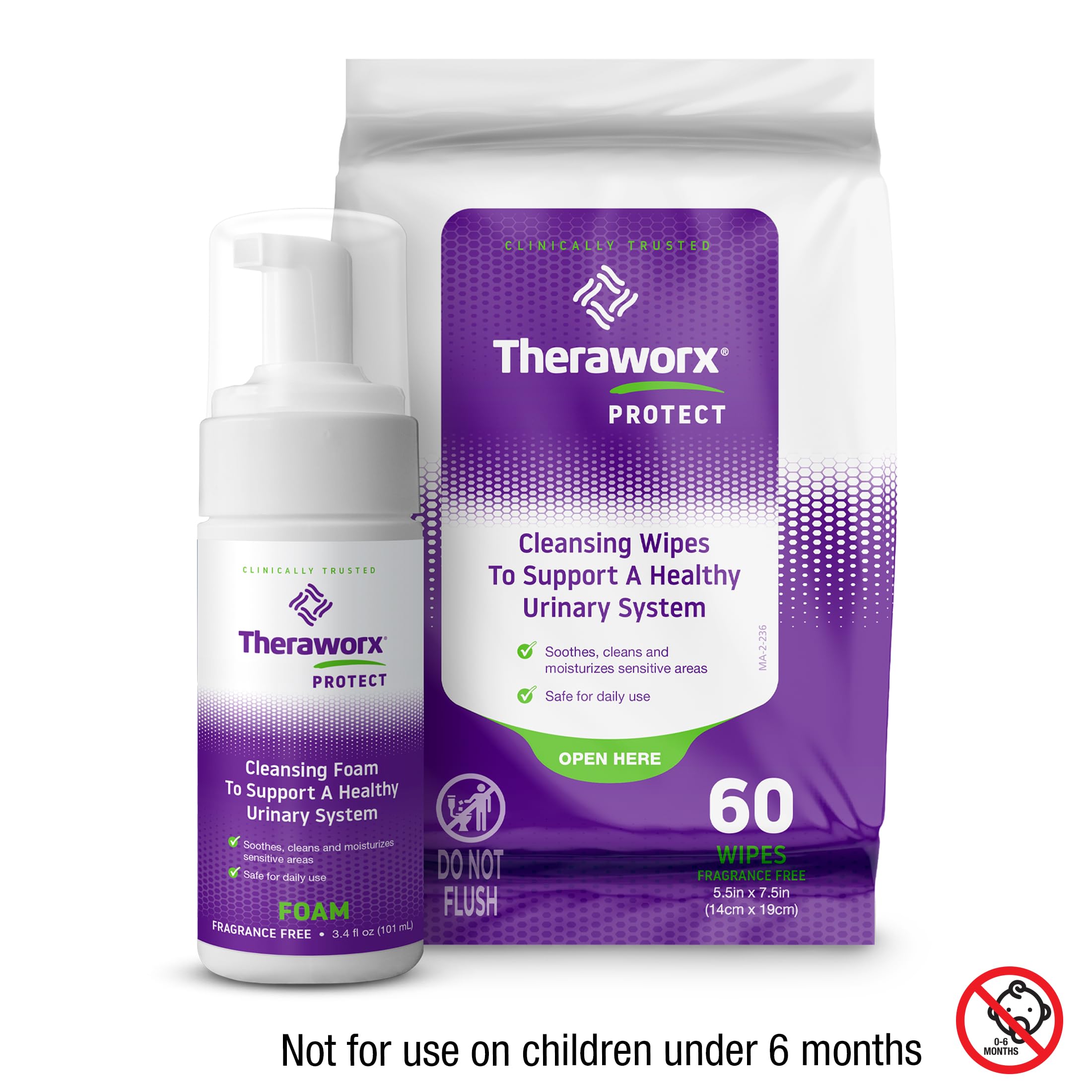 Close-up of Theraworx U-Pak wipe texture showing soft, comfortable use.