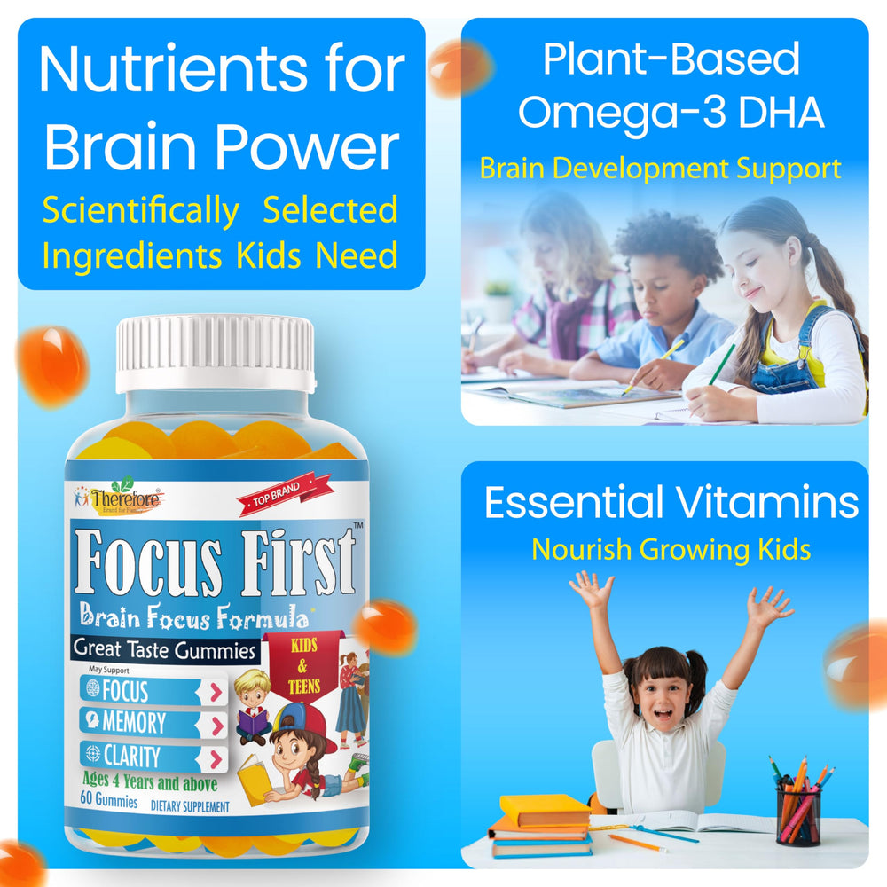 Therefore Kids Focus Gummies fruit flavor appealing to kids during homework
