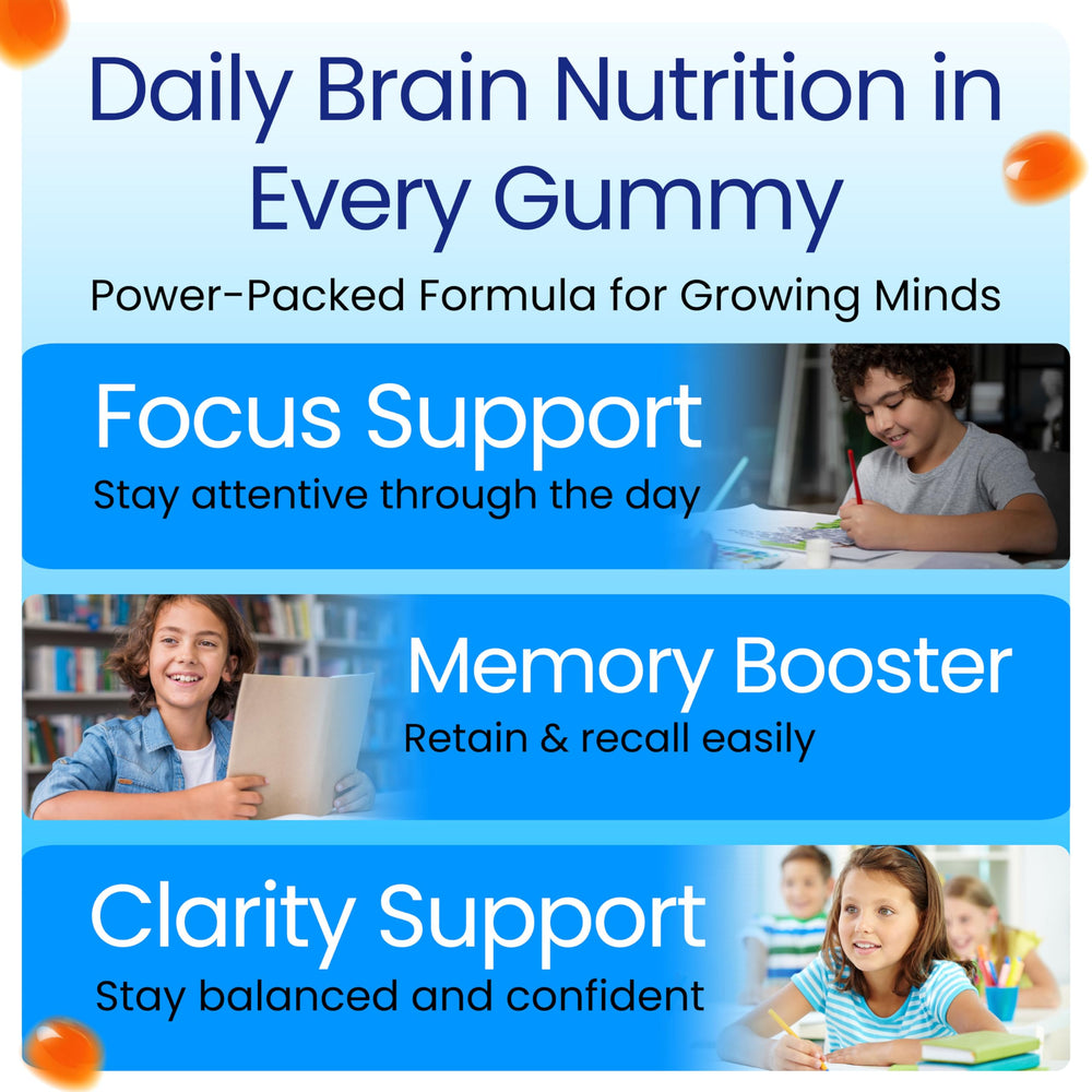Therefore Omega3 Focus Gummies label featuring plant-based omega-3 for cognitive balance