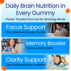 Therefore Omega3 Focus Gummies label featuring plant-based omega-3 for cognitive balance