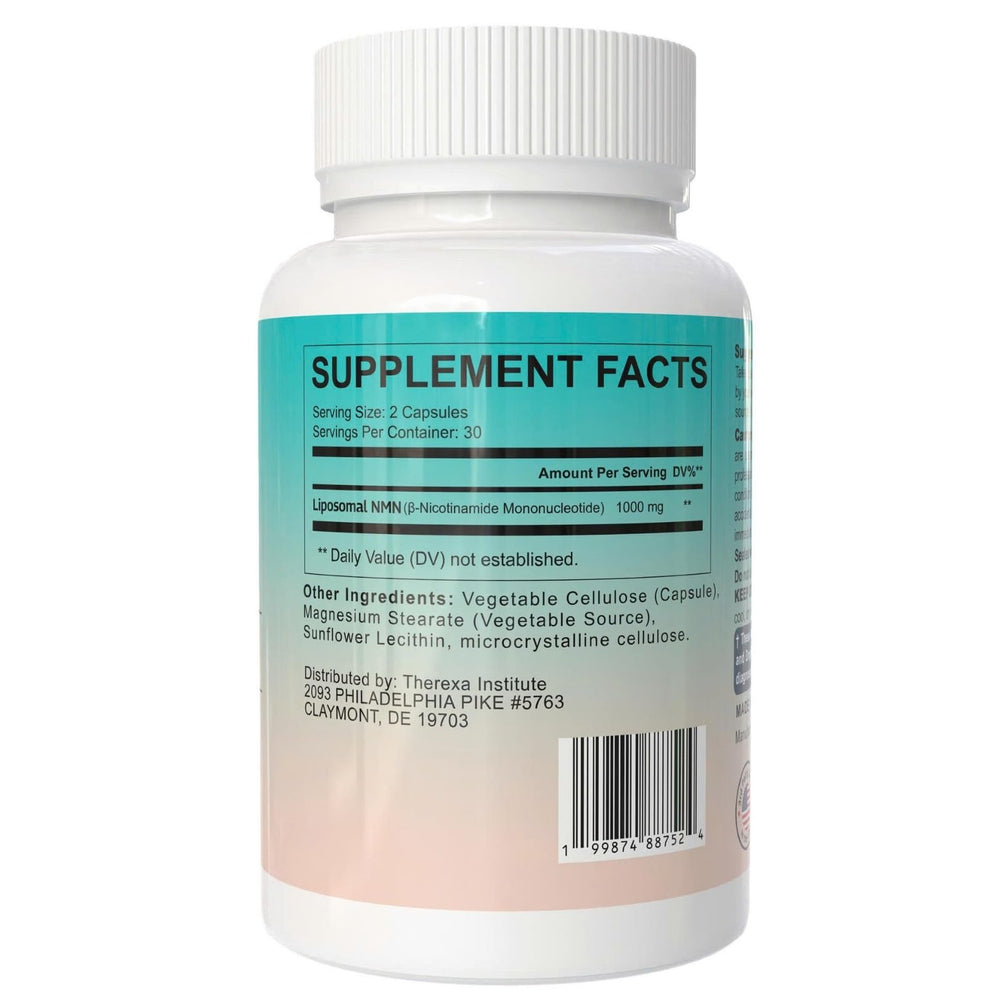 Therexa NMN liposomal matrix visualization emphasizes enhanced absorption potential.
