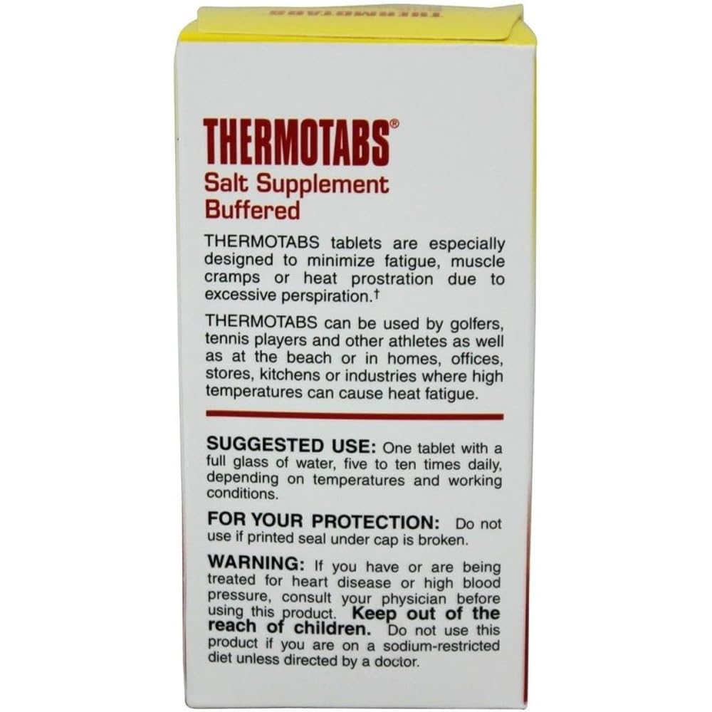 Thermotabs salt supplement tablets closeup—compact pills for easy daily dosing