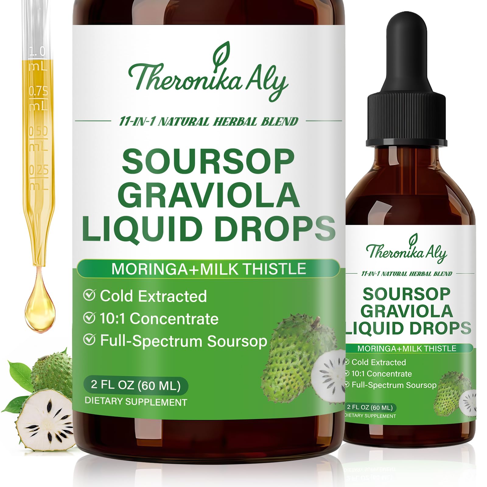 Theronika Aly Soursop Bitters bottle for daily balance