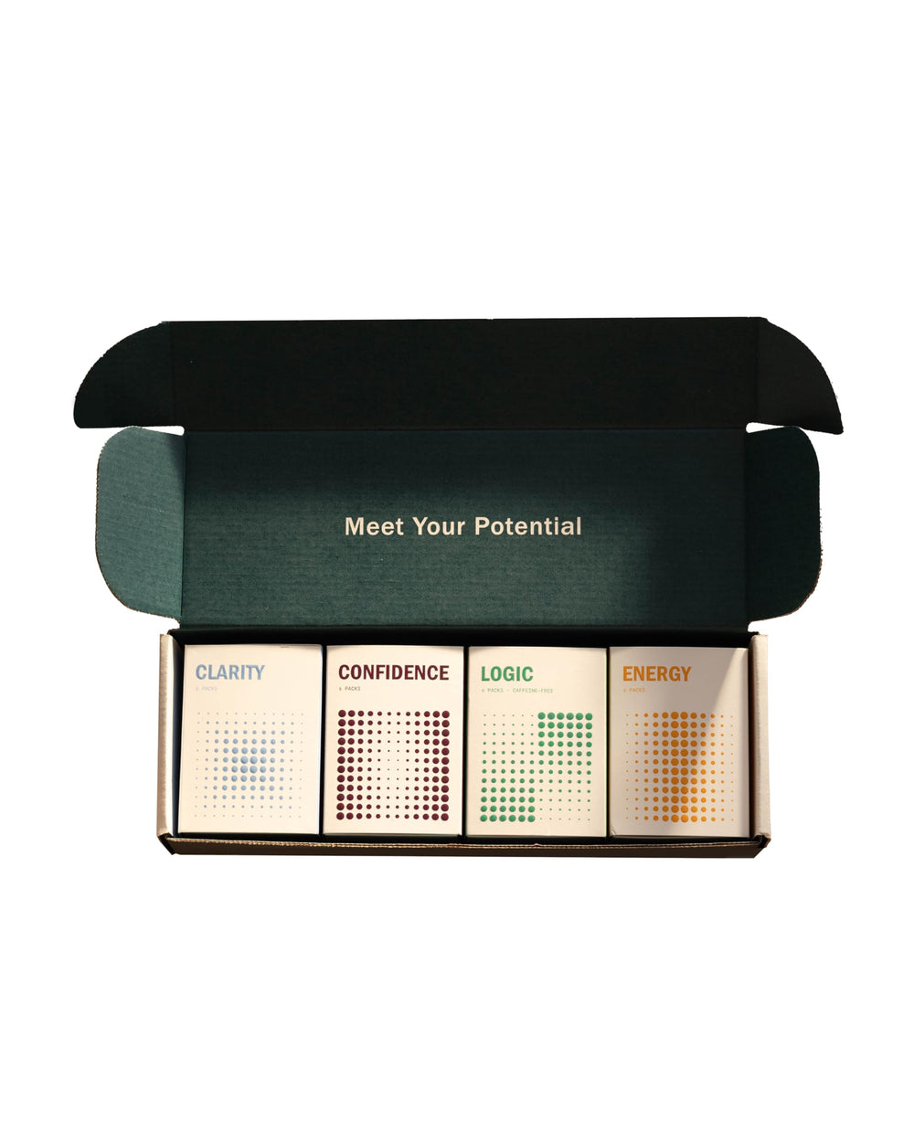 THESIS Starter Kit packaging shows a clean setup for a four-week focus trial.