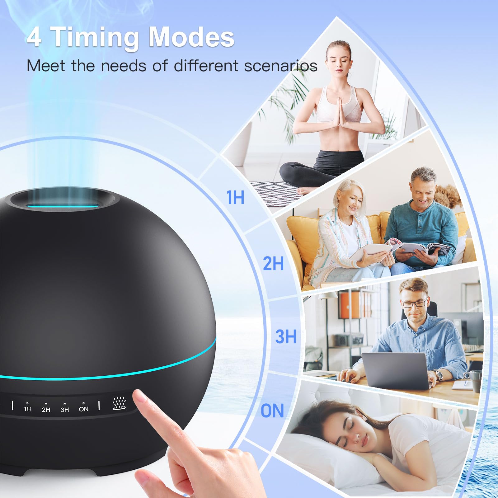 THIMONES diffuser operates quietly at 20dB for undisturbed sleep