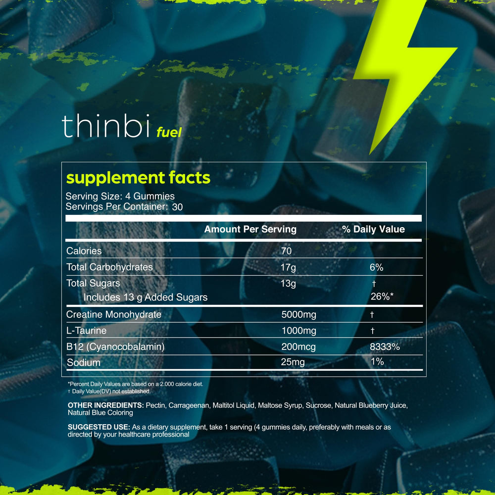 Daily dosage reminder for Thinbi Creatine Monohydrate Gummies Complex 6200mg