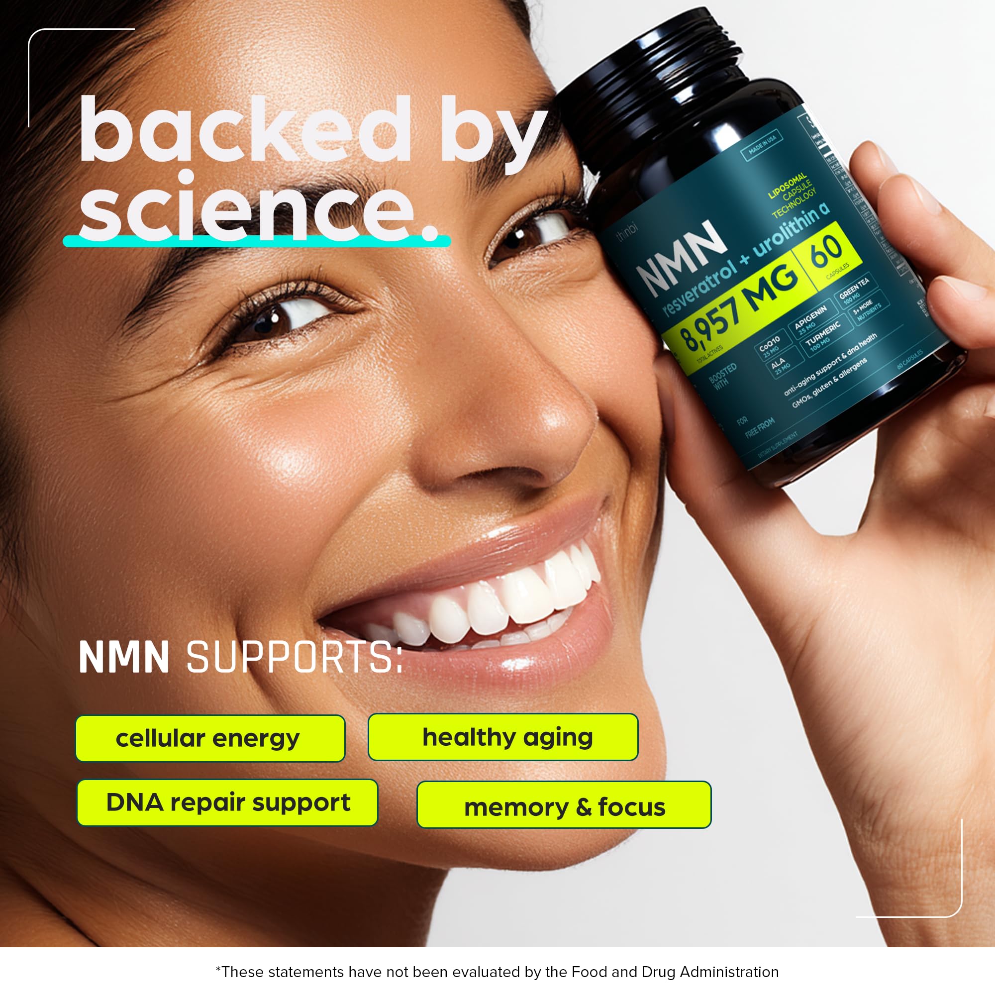 Thinbi NMN NAD+ combo capsule close-up for daily support.
