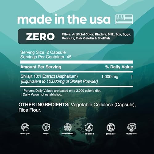 Thinbi Shilajit capsules use non-chemical extraction for a clean label.