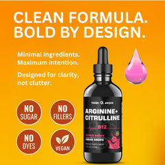 Think Above arginine-citrulline drops pour action emphasizes easy dosing on the go