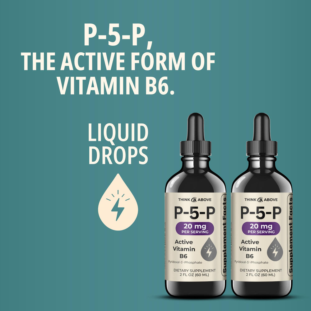 Think Above P5P Liquid Drops dropper dispensing customizable servings.