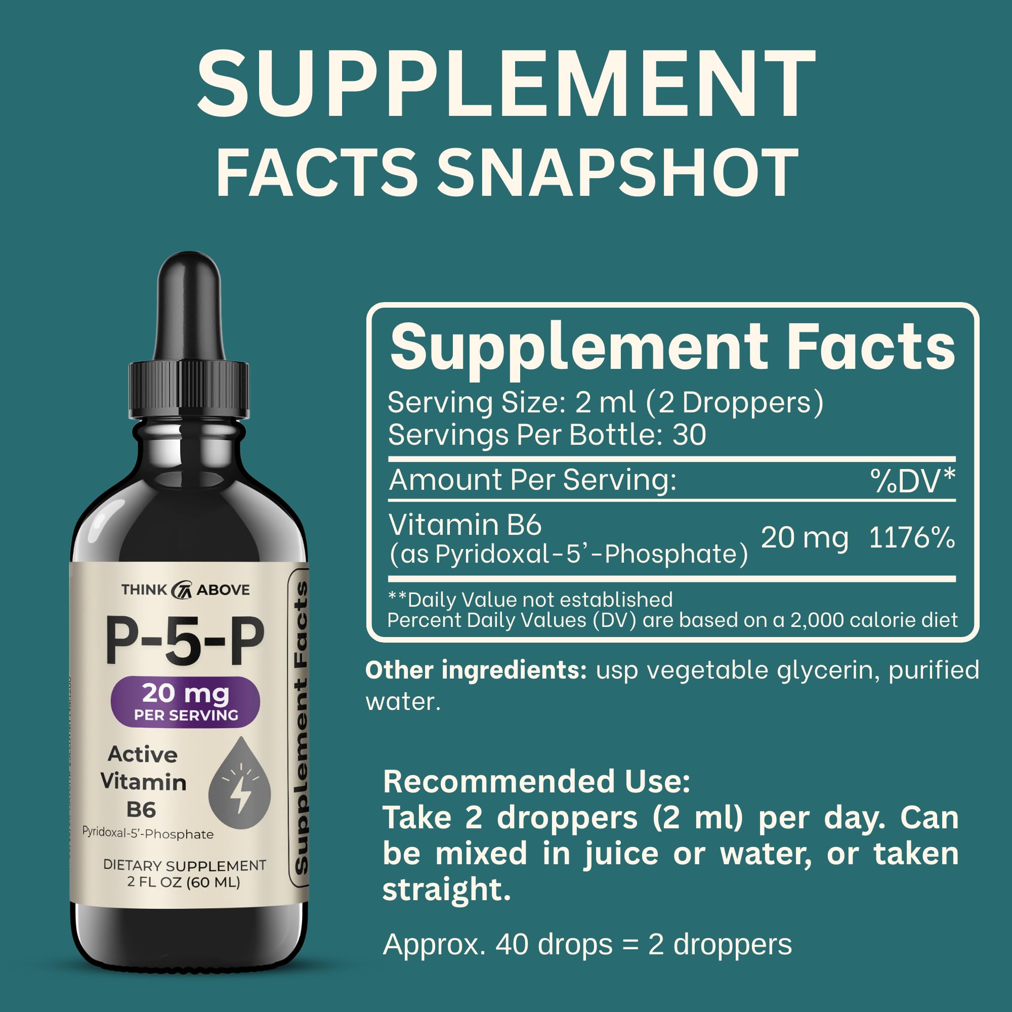 Think Above P5P Liquid Drops pack of 2 offers steady supply for routines.