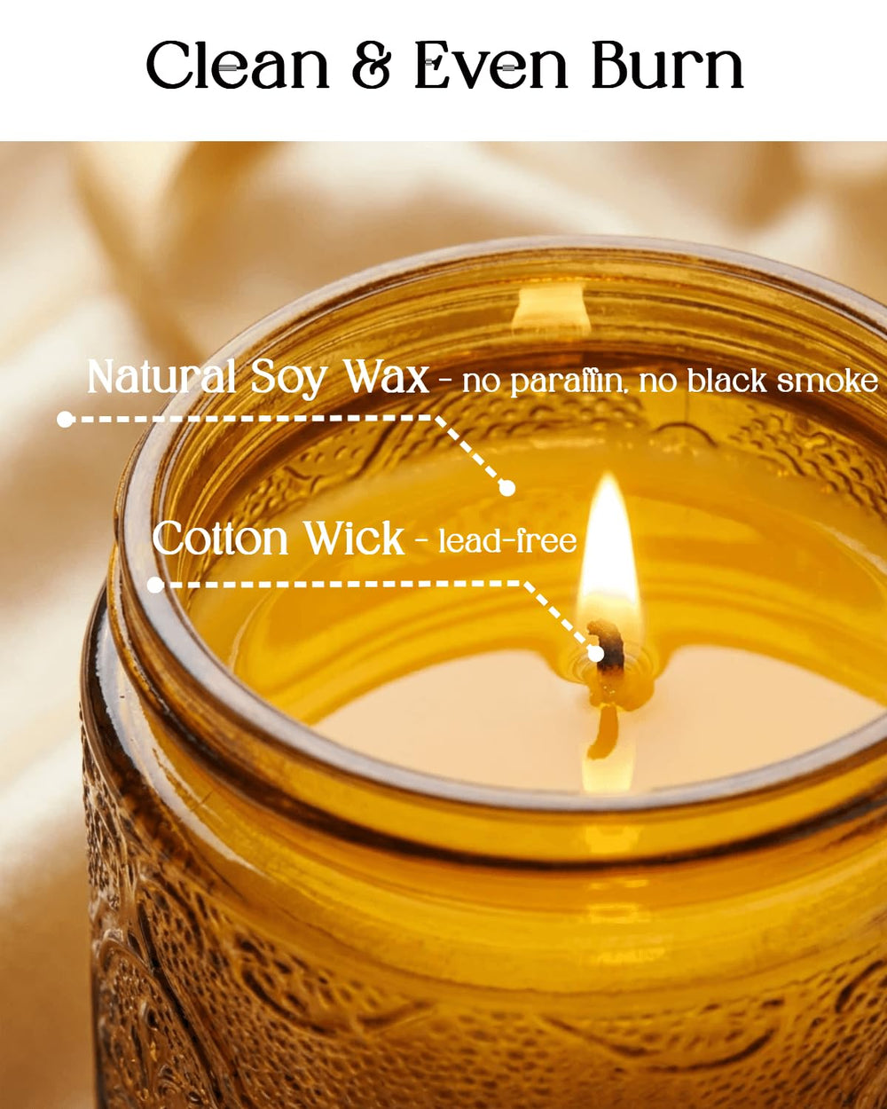 ThinkLabs 14 oz candle in a living room setting for cozy nights.