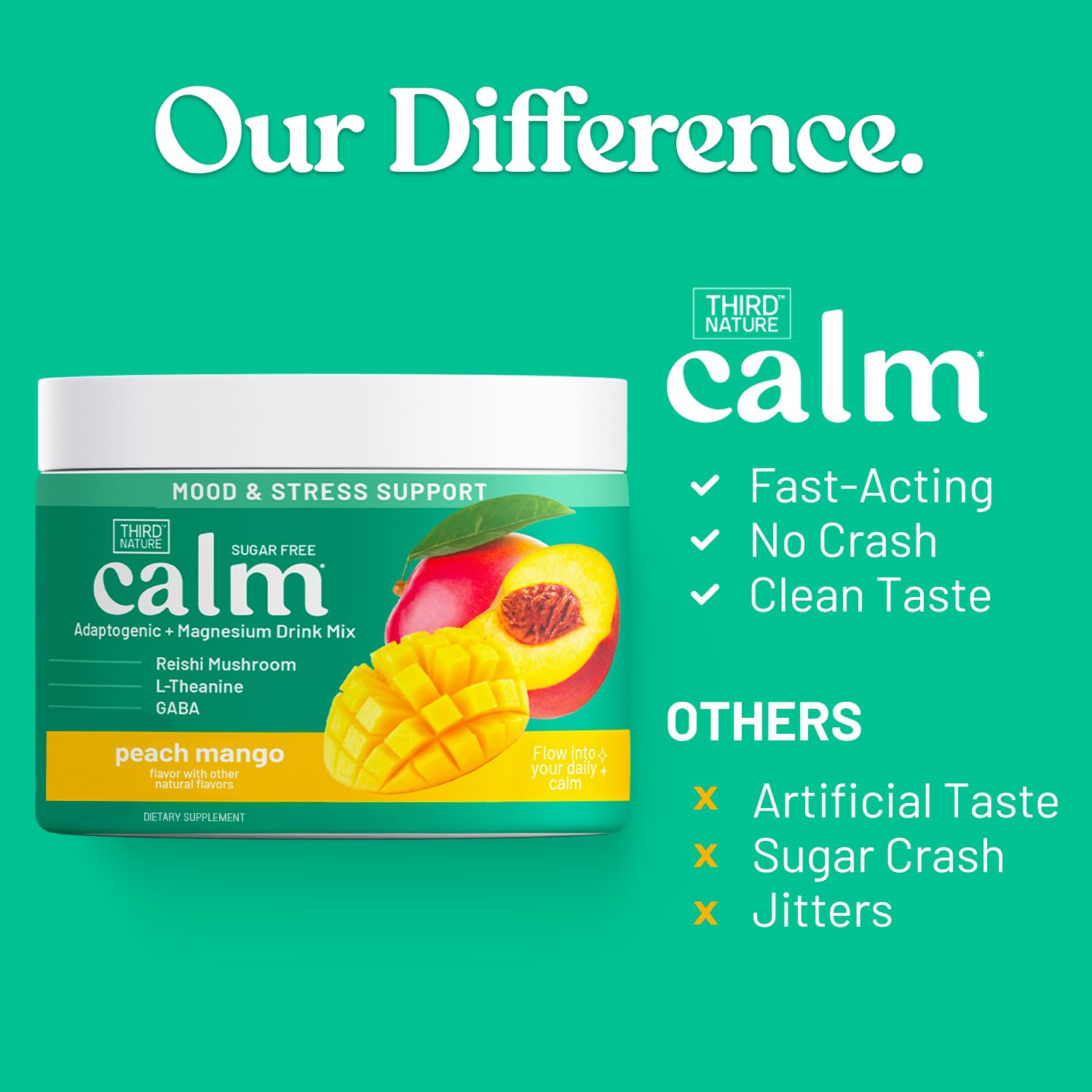 Third Nature Calming Drink on a desk for focused unwind.