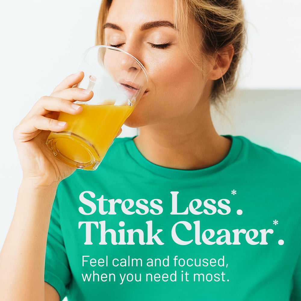 Third Nature Calming Drink glass pouring Peach Mango for a refreshing break.