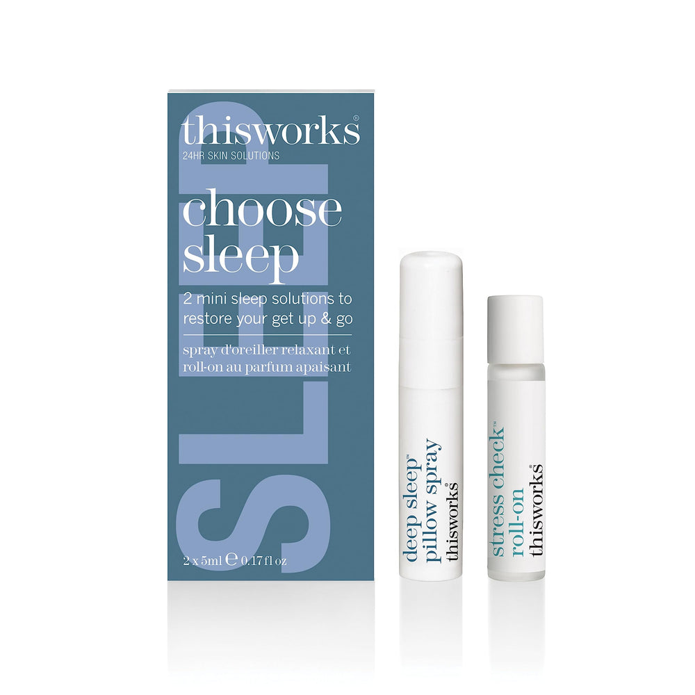 THISWORKS Choose Sleep Deep Sleep spray bottle for quick nightly relaxation.