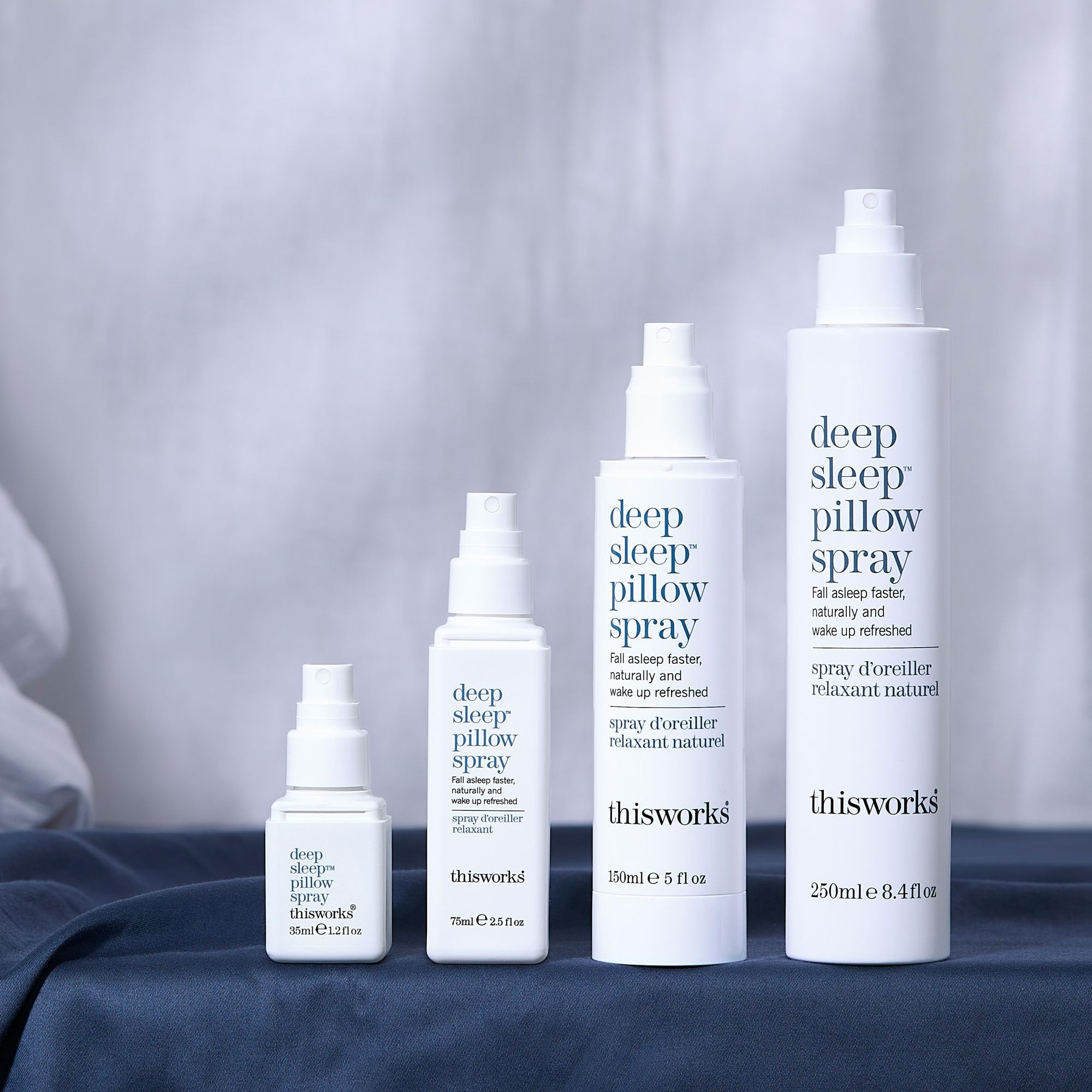THISWORKS Deep Sleep Pillow Spray bedding-scene demonstrates easy nightly routine use.