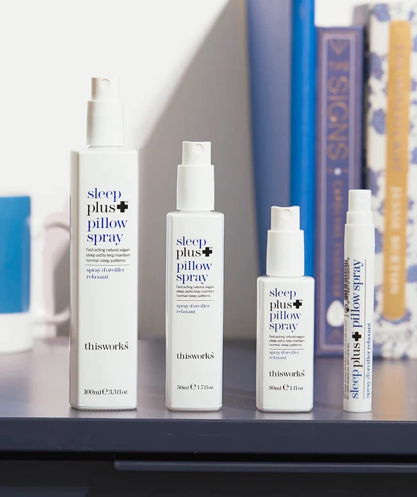 THISWORKS Sleep Plus Pillow Spray misting to support restful nights.
